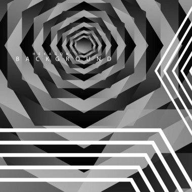Siyah beyaz altıgen soyut arka plan