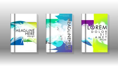 Renkli soyut sprey desenleri ile arka plan kapağı vektör tasarımı. Renk karışımı. Vektör Eps 10. Vektör çizimi