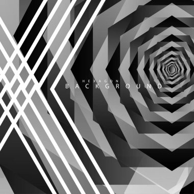 Siyah beyaz altıgen soyut arka plan