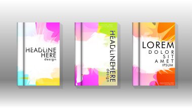 Renkli soyut sprey desenleri ile arka plan kapağı vektör tasarımı. Renk karışımı. Vektör Eps 10. Vektör çizimi