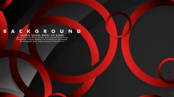 Абстрактный металлический векторный фон с роскошными сияющими красными темными кругами — стоковый вектор