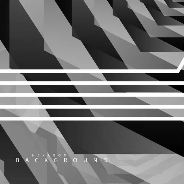 Fondo abstracto hexágono blanco y negro — Vector de stock