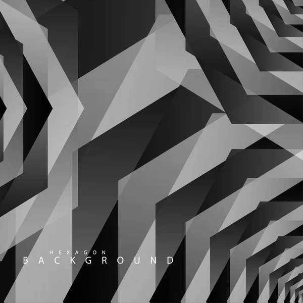Fondo abstracto hexágono blanco y negro — Archivo Imágenes Vectoriales