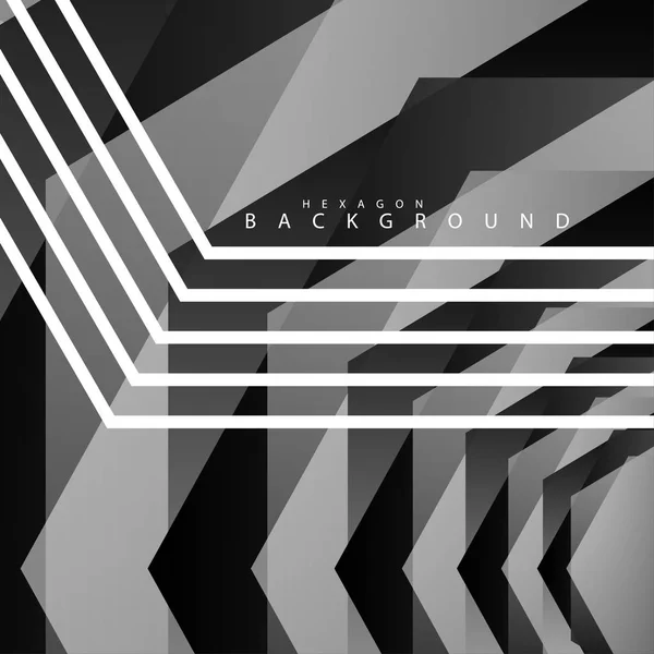 Fondo abstracto hexágono blanco y negro — Vector de stock