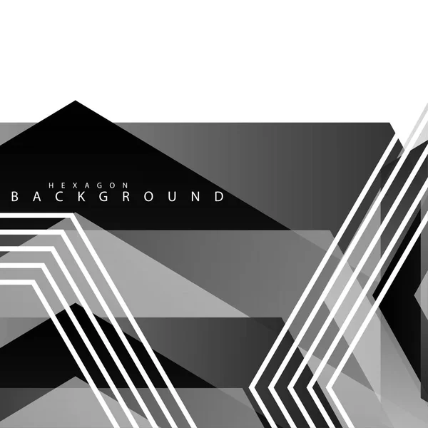黒と白の六角形の抽象的な背景 — ストックベクタ
