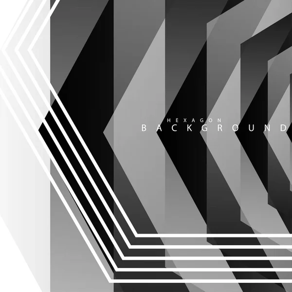 Fondo abstracto hexágono blanco y negro — Vector de stock