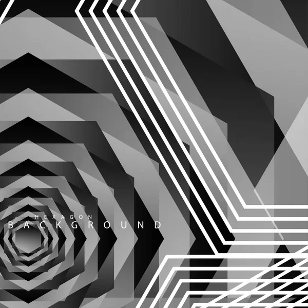Siyah beyaz altıgen soyut arka plan
