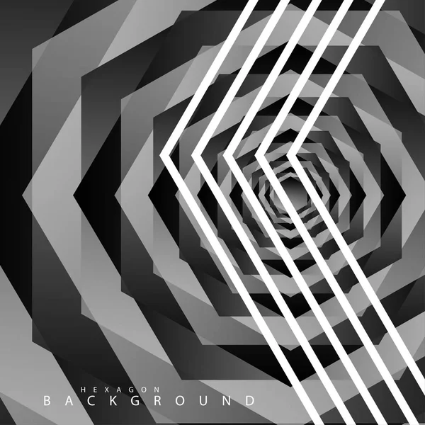 Fondo abstracto hexágono blanco y negro — Vector de stock