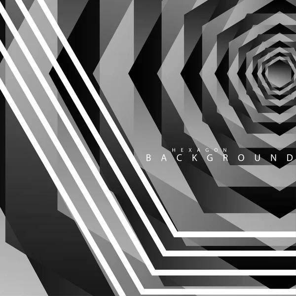 Siyah beyaz altıgen soyut arka plan