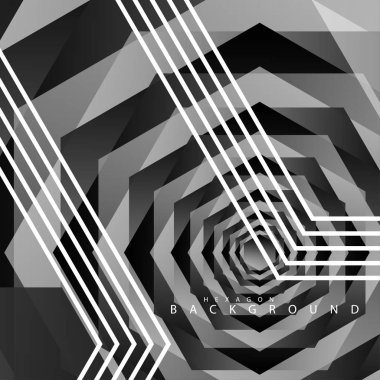 Siyah beyaz altıgen soyut arka plan