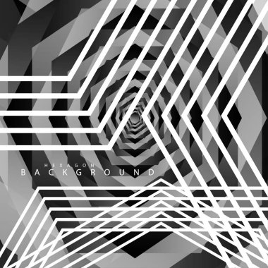Siyah beyaz altıgen soyut arka plan