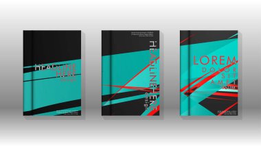 Geometrik tasarım arka planlı kapak kitabı