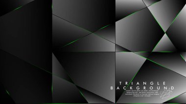 Soyut Arka Plan Geometrik Lüks çokgen desenleri ve Yeşil üçgen çizgileri ile