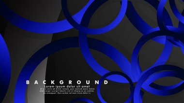 Parlak fantezi mavi siyah daireler ile soyut metal vektör arka plan