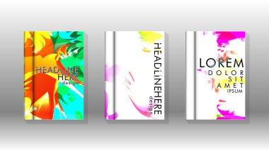 Renkli soyut sprey desenleri ile arka plan kapağı vektör tasarımı. Renk karışımı. Vektör Eps 10. Vektör çizimi