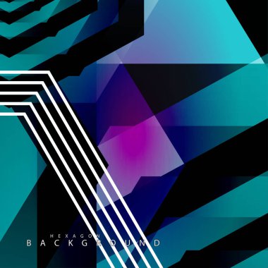 renkli altıgen soyut arka plan. Saydam vektör arka planı