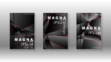 Kapak tasarım deseninin arka planı. Kırmızı üçgen çizgisi. Vektör ön sayfa yazı tipi