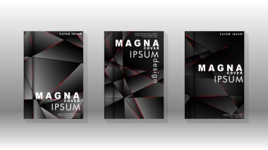 Kapak tasarım deseninin arka planı. Kırmızı üçgen çizgisi. Vektör ön sayfa yazı tipi