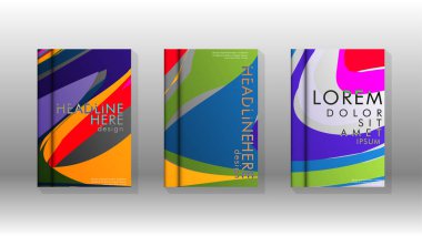 Dalga elemanları ile soyut kapak. kitap tasarım konsepti. Fütüristik iş düzeni. Dijital poster şablonu. Tasarım Vektörü - eps10