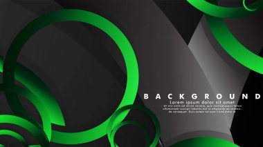 Parlak fantezi yeşil siyah daireler ile soyut metal vektör arka plan