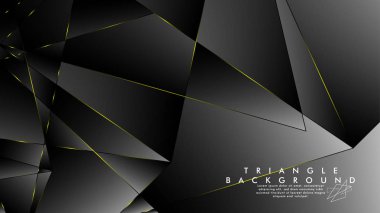 Soyut Arka Plan Geometrik Lüks çokgen desenleri ve Sarı üçgen çizgileri ile