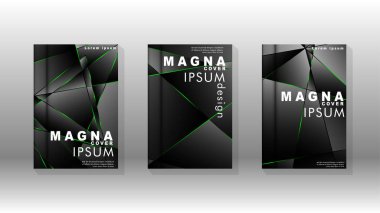 Arka plan kapağı tasarımı lüks çokgen desenler.yeşil üçgen çizgi