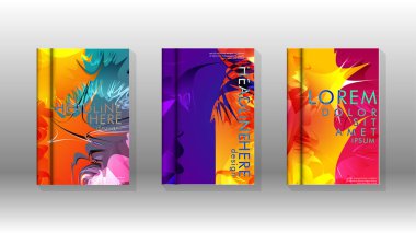 Renkli soyut sprey desenleri ile arka plan kapağı vektör tasarımı. Renk karışımı. Vektör Eps 10. Vektör çizimi