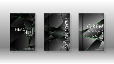 Arka plan kapağı tasarımı lüks çokgen desenler.yeşil üçgen çizgi