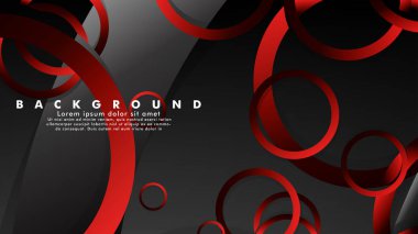 Lüks parlak kırmızı koyu halkalar ile soyut metal vektör arka plan
