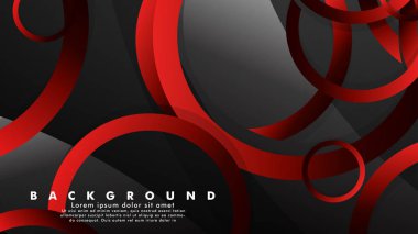 Lüks parlak kırmızı koyu halkalar ile soyut metal vektör arka plan