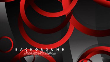 Lüks parlak kırmızı koyu halkalar ile soyut metal vektör arka plan