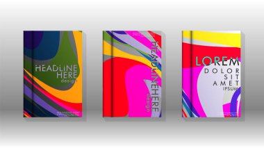 Dalga elemanları ile soyut kapak. kitap tasarım konsepti. Fütüristik iş düzeni. Dijital poster şablonu. Tasarım Vektörü - eps10