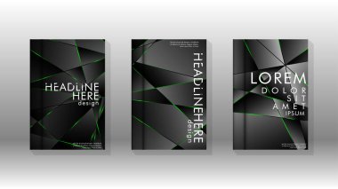 Arka plan kapağı tasarımı lüks çokgen desenler.yeşil üçgen çizgi