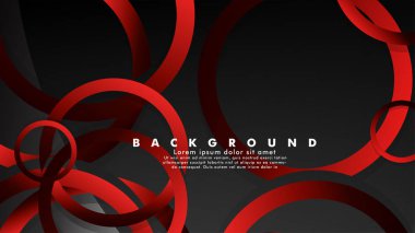 Lüks parlak kırmızı koyu halkalar ile soyut metal vektör arka plan
