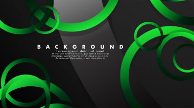 Parlak fantezi yeşil siyah daireler ile soyut metal vektör arka plan