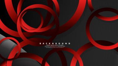 Lüks parlak kırmızı koyu halkalar ile soyut metal vektör arka plan