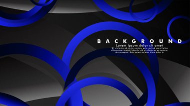 Parlak fantezi mavi siyah daireler ile soyut metal vektör arka plan