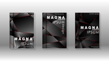 Kapak tasarım deseninin arka planı. Kırmızı üçgen çizgisi. Vektör ön sayfa yazı tipi