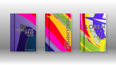 Dalga elemanları ile soyut kapak. kitap tasarım konsepti. Fütüristik iş düzeni. Dijital poster şablonu. Tasarım Vektörü - eps10