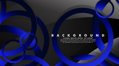 Parlak fantezi mavi siyah daireler ile soyut metal vektör arka plan