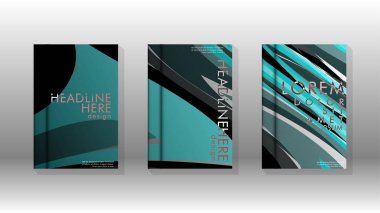 Dalga elemanları ile soyut kapak. kitap tasarım konsepti. Fütüristik iş düzeni. Dijital poster şablonu. Tasarım Vektörü - eps10