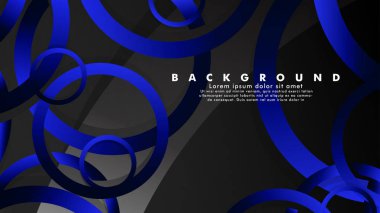 Parlak fantezi mavi siyah daireler ile soyut metal vektör arka plan