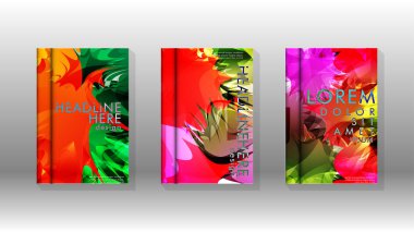 Renkli soyut sprey desenleri ile arka plan kapağı vektör tasarımı. Renk karışımı. Vektör Eps 10. Vektör çizimi