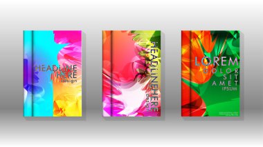 Renkli soyut sprey desenleri ile arka plan kapağı vektör tasarımı. Renk karışımı. Vektör Eps 10. Vektör çizimi