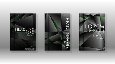 Arka plan kapağı tasarımı lüks çokgen desenler.yeşil üçgen çizgi