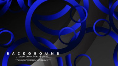 Parlak fantezi mavi siyah daireler ile soyut metal vektör arka plan