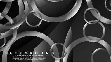 Lüks parlak gri daireler ile soyut metal vektör arka plan