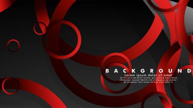 Lüks parlak kırmızı koyu halkalar ile soyut metal vektör arka plan
