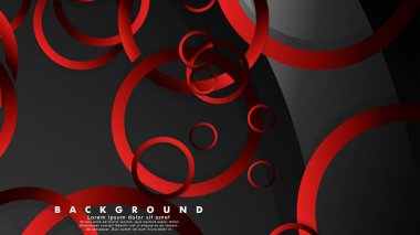 Lüks parlak kırmızı koyu halkalar ile soyut metal vektör arka plan