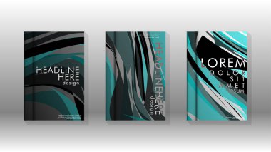 Dalga elemanları ile soyut kapak. kitap tasarım konsepti. Fütüristik iş düzeni. Dijital poster şablonu. Tasarım Vektörü - eps10